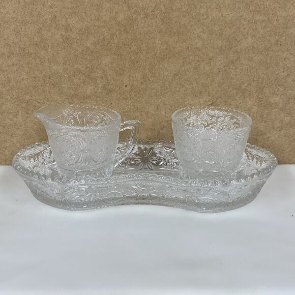 Duncan & Miller Glass Creamer & Open Sugar Tray Set - Picture 11 of 11